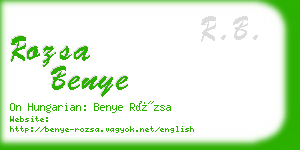 rozsa benye business card